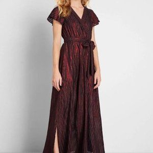 Modcloth Your Time to Shine Red Maxi Dress
